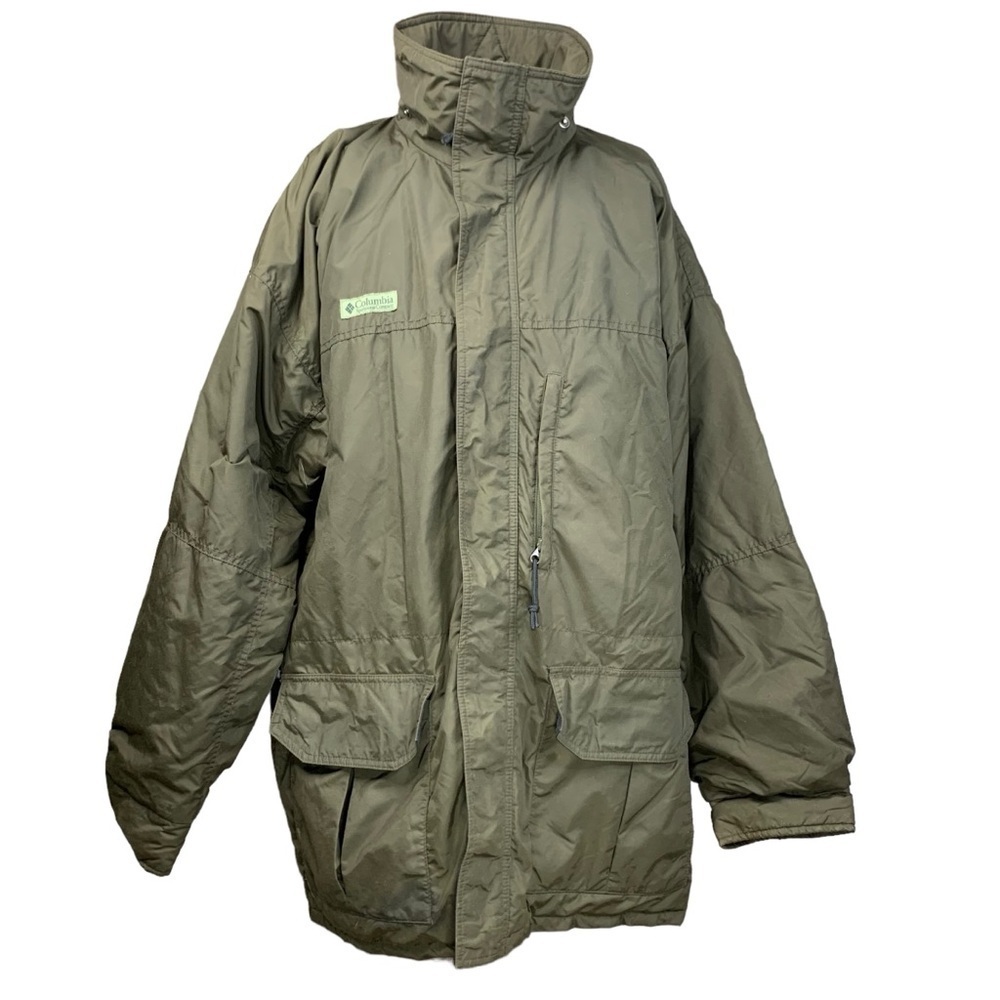 Columbia XL Winter Jacket  Dark Green Vintage Pockets Gorpcore